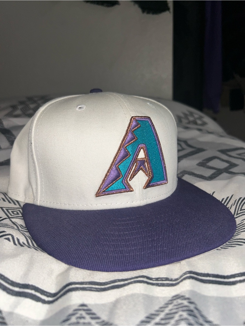 New Era White and Purple Arizona Diamondbacks Snapback Hat